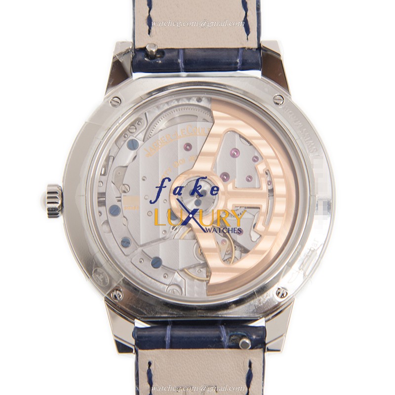 - JAEGER-LECOUTRE Q3448410 RENDEZ VOUS AUTO STEEL REPLICA WATCH - WHITE DIAL, BLUE LEATHER STRAP - Image 3