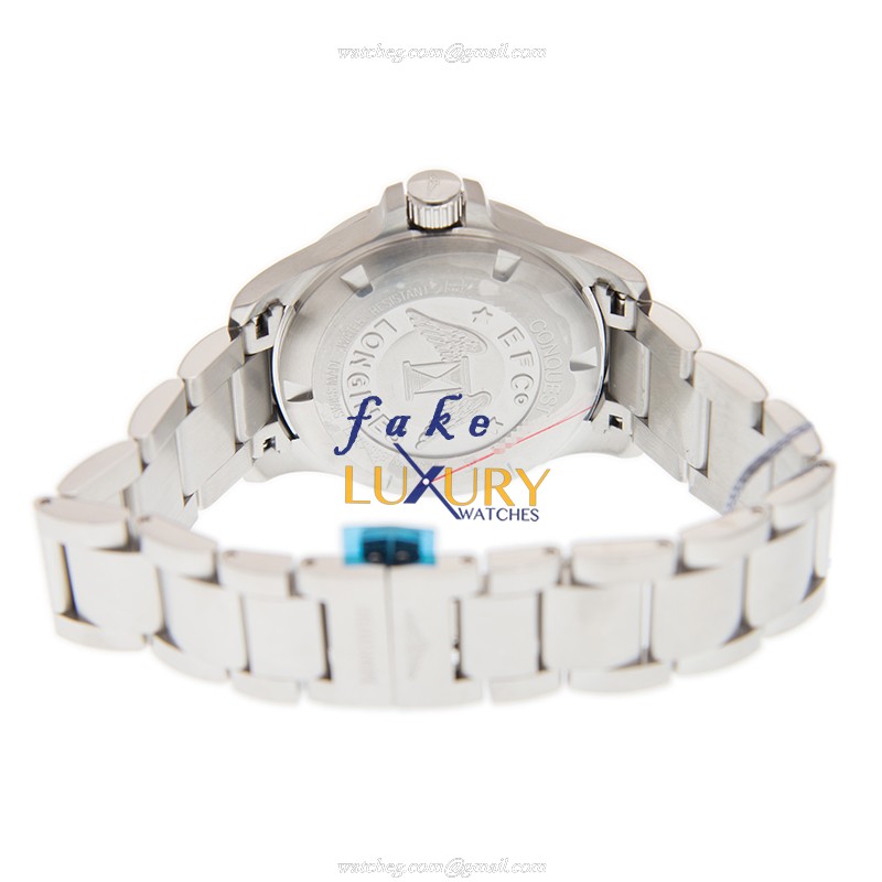 Longines L3.716.4.96.6 Quartz Stainless Steel Replica Watch, Blue Dial, Silver Strap - Image 4