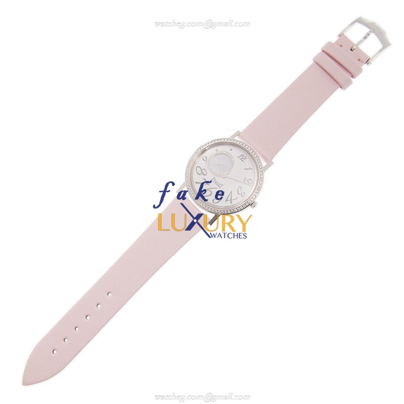 Piaget G0A31106 Altiplano Replica Watch - 34mm Manual Wind - 18kt White Gold Diamond - Pink Silk - Image 2