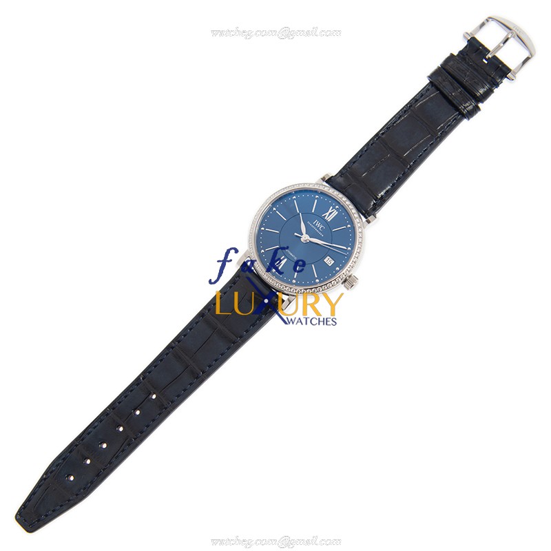 IWC IW458111 Portofino Automatic Blue Dial Leather Strap Steel Replica Watch - Image 2