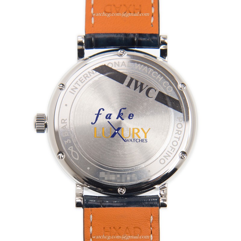 IWC IW458111 Portofino Automatic Blue Dial Leather Strap Steel Replica Watch - Image 3