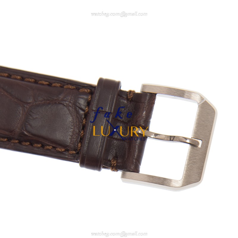 IWC IW371473 Portuguese Automatic 18kt White Gold Diamond Gray Dial Leather Strap Replica Watch - Image 4