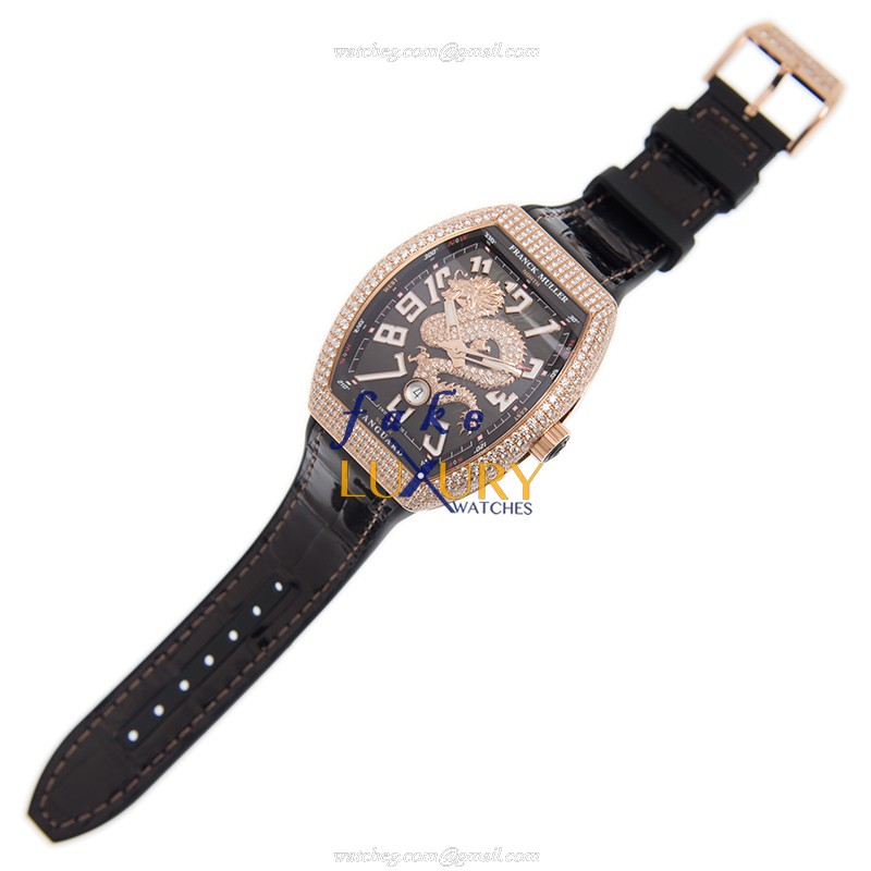 Franck Muller V 45 SC DT D DRGCD 5N.NR Replica Watch, Automatic, 18kt Rose Gold & Diamonds Case - Image 2