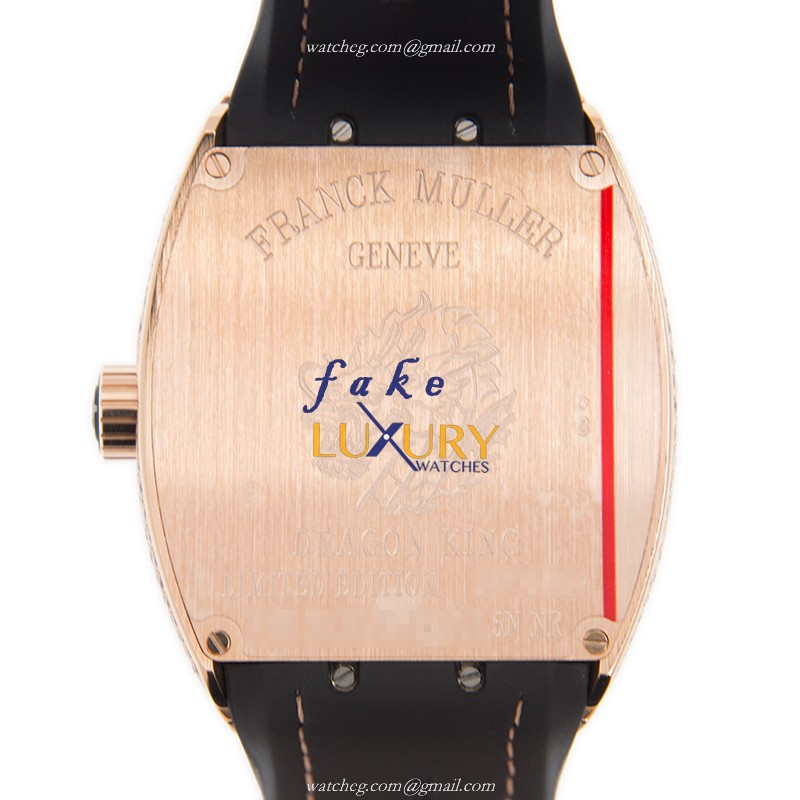 Franck Muller V 45 SC DT D DRGCD 5N.NR Replica Watch, Automatic, 18kt Rose Gold & Diamonds Case - Image 3