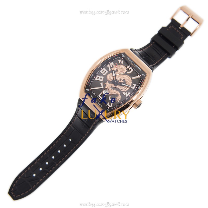 Franck Muller V 45 SC DT DRAGON KING 5N.NR Replica Watch Automatic 18kt Rose Gold Black Dial - Image 2
