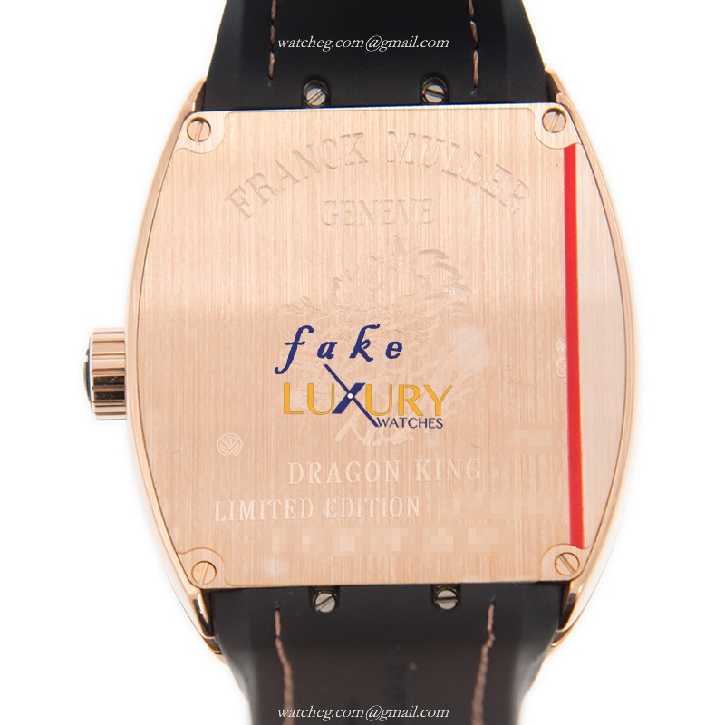 Franck Muller V 45 SC DT DRAGON KING 5N.NR Replica Watch Automatic 18kt Rose Gold Black Dial - Image 3