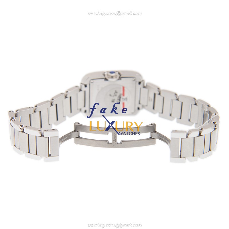 Cartier W4TA0003 Tank Quartz Replica Watch - Stainless Steel Case, White Dial, Silver Strap - Image 5