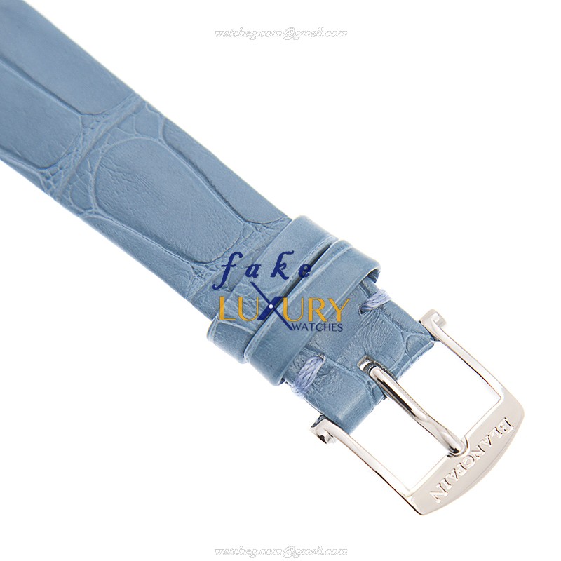 Blancpain 6106-4628-95A Villeret Replica Watch, White Dial, Diamond Bezel, Blue Leather Strap - Image 4