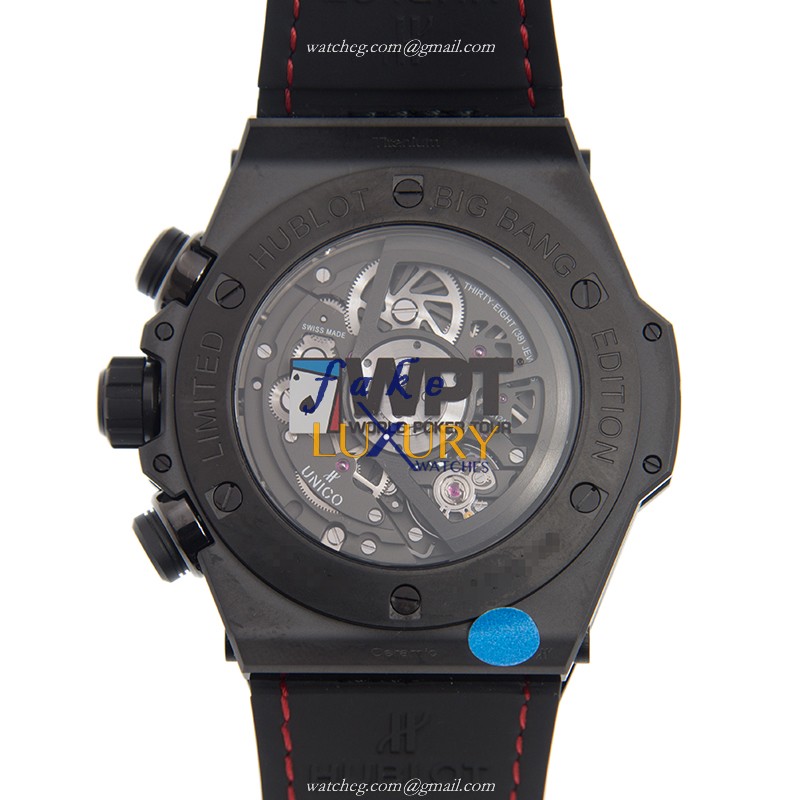 Hublot 411.CX.1113.LR.WPT17 Replica Watch, Automatic, Ceramic Case, Black Dial, Alligator Strap - Image 3