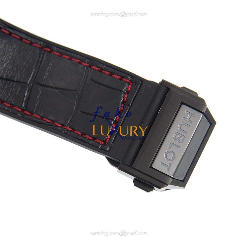 Hublot 411.CX.1113.LR.WPT17 Replica Watch, Automatic, Ceramic Case, Black Dial, Alligator Strap - Image 4
