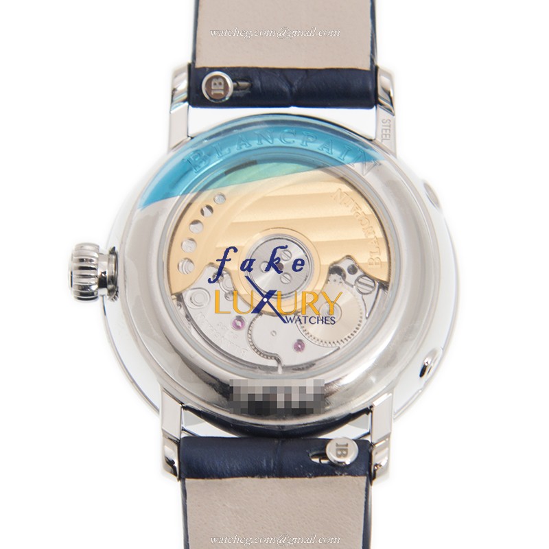 Blancpain Villeret 6106-1127-55A - Replica Watch - Automatic - Steel Case - White Dial - Blue - Image 3