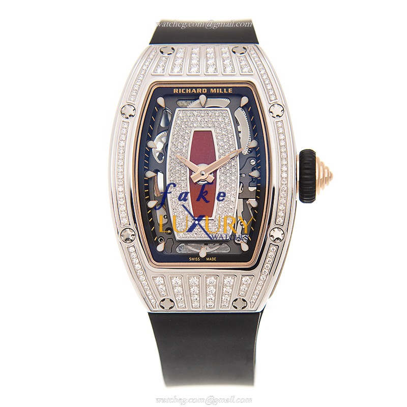 Richard Mille RM07-01 WG Replica Watch, Red Dial, 18kt White Gold & Diamond Case, Automatic - Image 2