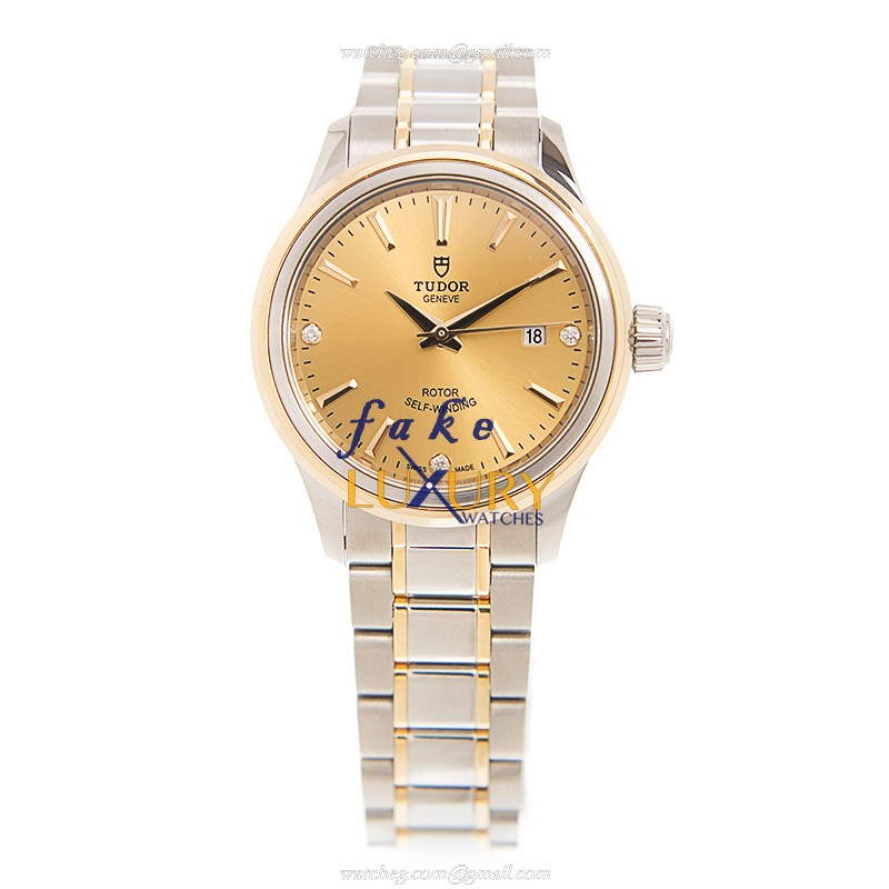 Tudor 12103-65013-369DI-CH Replica Watch, Automatic, 18kt Gold & Steel Case, Gold Dial - Image 2