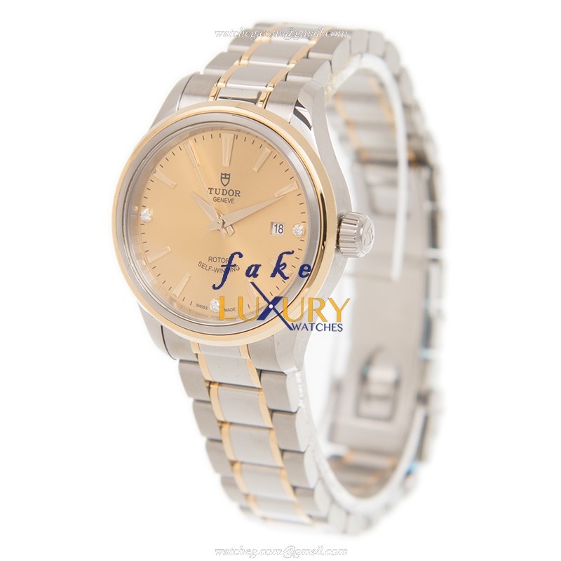 Tudor 12103-65013-369DI-CH Replica Watch, Automatic, 18kt Gold & Steel Case, Gold Dial - Image 3