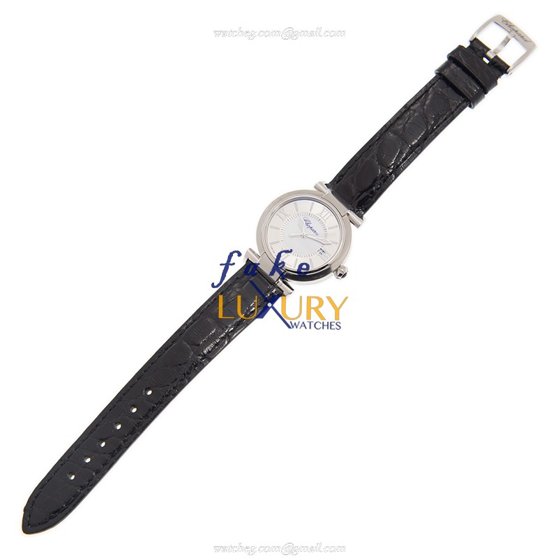 Chopard 388563-3001 Imperiale Replica Watch, Automatic, Silver Dial, Steel Case, Black Alligator - Image 2