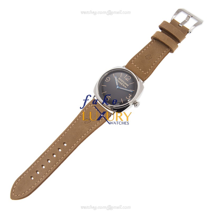 Panerai PAM00720 RADIOMIR Manual Wind Stainless Steel Case Replica Watch - Black Dial, Brown - Image 2