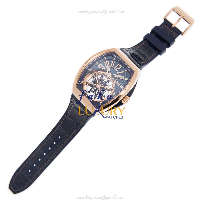 Franck Muller V 45 T GRAVITY CS YACHTING 5N.BL - Manual Wind - 18kt Rose Gold Case - Replica Watch - Image 2