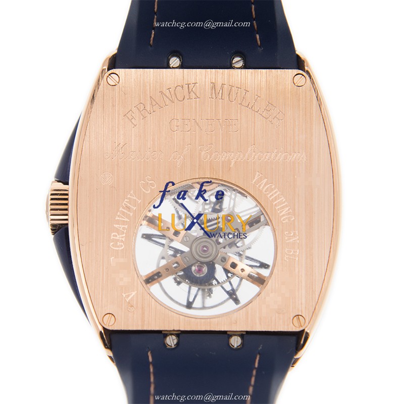 Franck Muller V 45 T GRAVITY CS YACHTING 5N.BL - Manual Wind - 18kt Rose Gold Case - Replica Watch - Image 3
