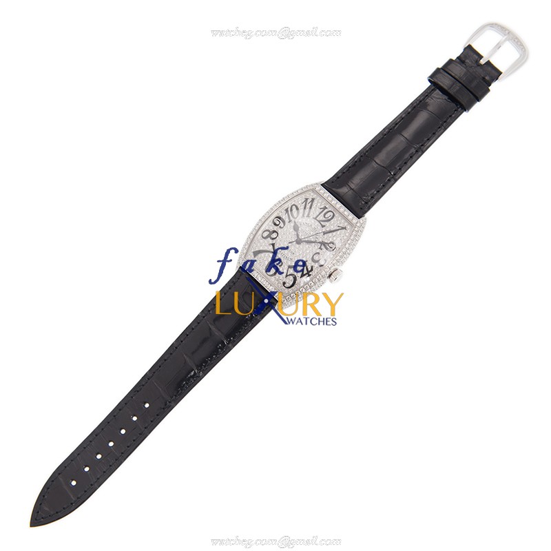 Franck Muller 6850 SC D CD OG Replica Watch, 18kt White Gold & Diamond Case, Silver Dial - Image 2