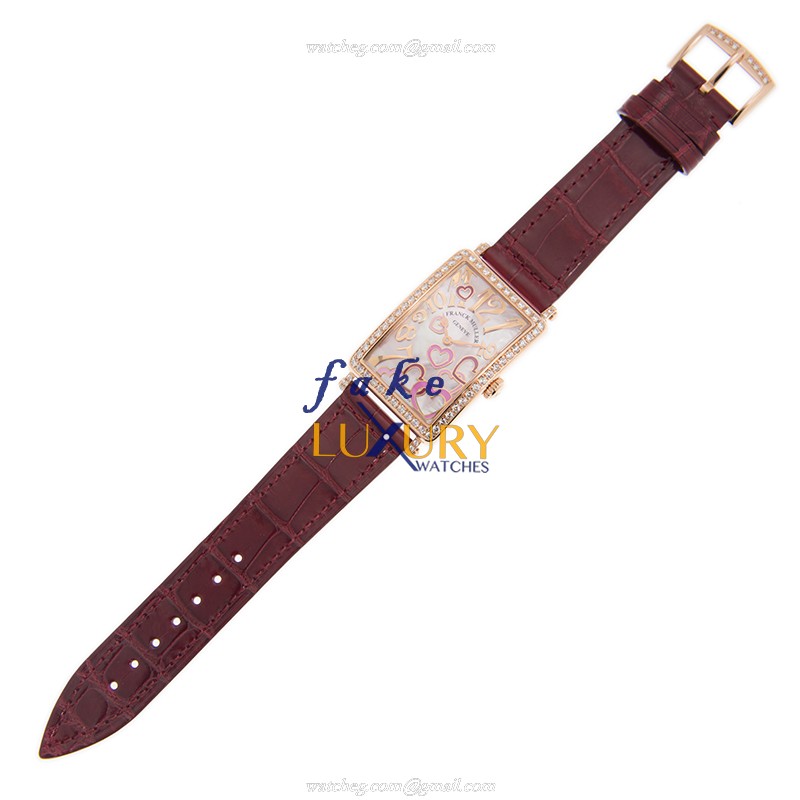 Franck Muller 952 QZ REL MOP RS D 1R CRASY HEART 5N Long Island Quartz 18kt Rose Gold Diamond Bezel - Image 2
