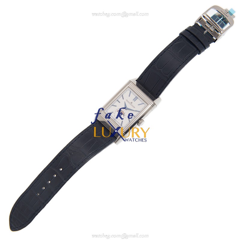 Jaeger-Lecoultre Q3958420 REVERSO - Manual Wind - Stainless Steel - Silver Dial - Blue Alligator - Image 2