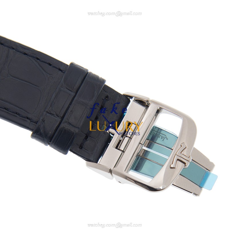 Jaeger-Lecoultre Q3958420 REVERSO - Manual Wind - Stainless Steel - Silver Dial - Blue Alligator - Image 4