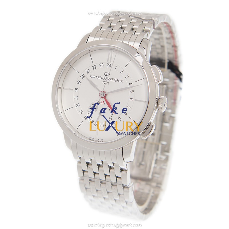 Girard Perregaux 49544-11-132-11A 1966 Automatic Silver Dial Stainless Steel Replica Watch - Image 3
