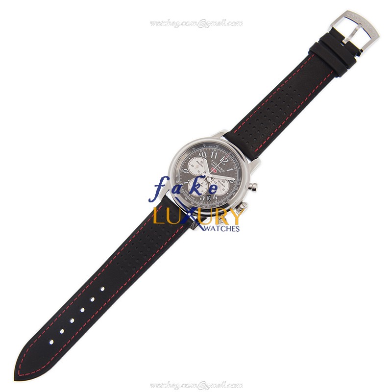 Chopard 168589-3006 Replica Watch - Automatic - Steel Case - 42mm Gray Dial Black Leather Strap - Image 2