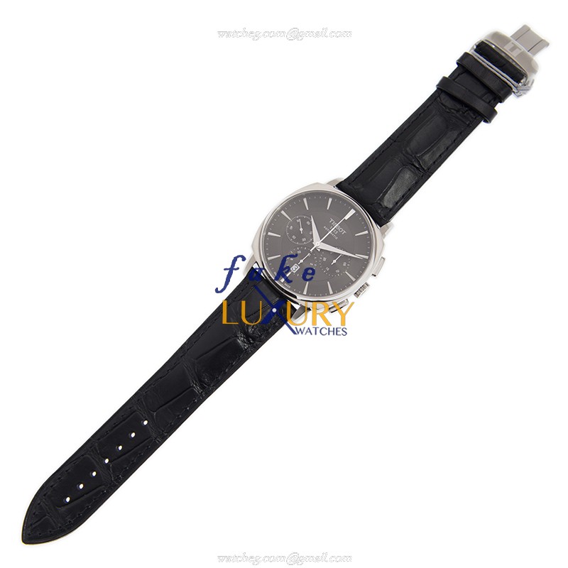 Tissot T059.527.16.051.00 T-Classic Replica Watch, Automatic, Black Dial, Steel Case, Leather Strap - Image 2