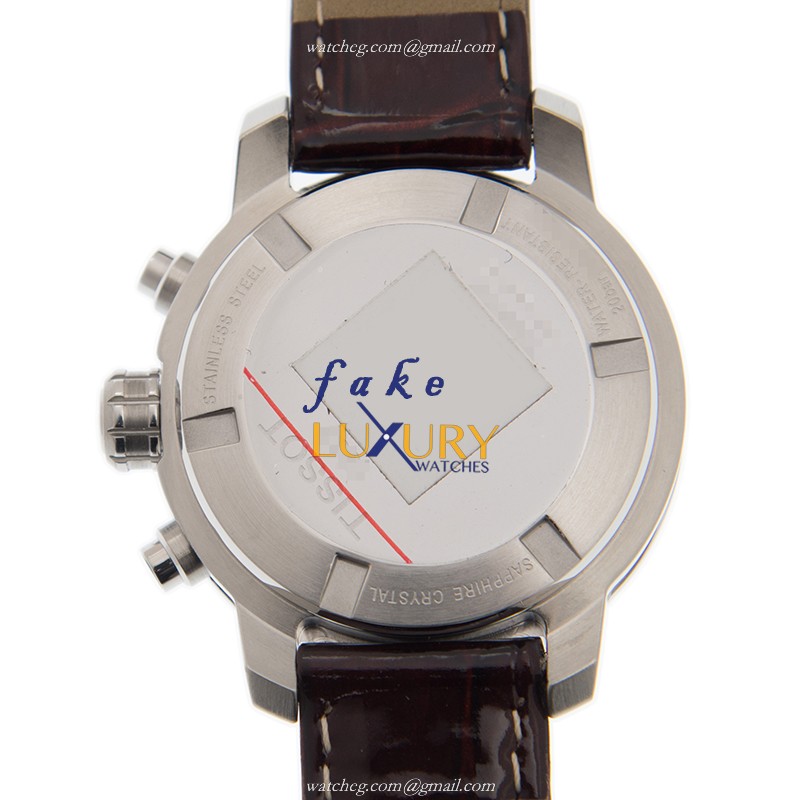 Tissot T-SPORT Quartz T055.217.16.033.01 Stainless Steel White Dial Leather Strap Replica Watch - Image 3