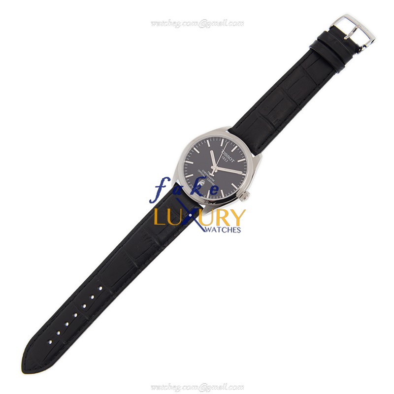 Tissot T101.451.16.051.00 T-Classic Automatic Black Dial Leather Strap Replica Watch - Image 2