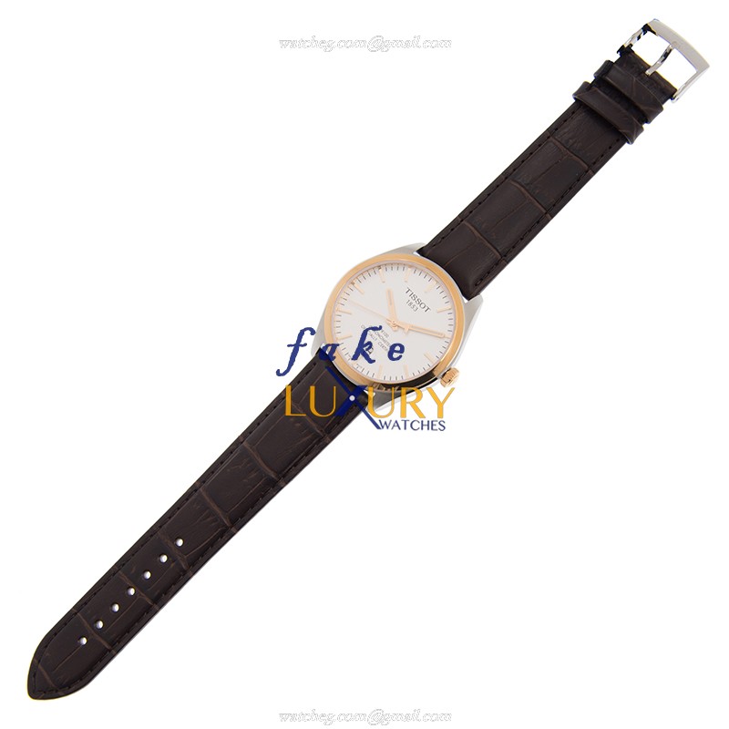 Tissot T-CLASSIC Quartz T101.451.26.031.00 White Dial Leather Strap Replica Watch - Image 2