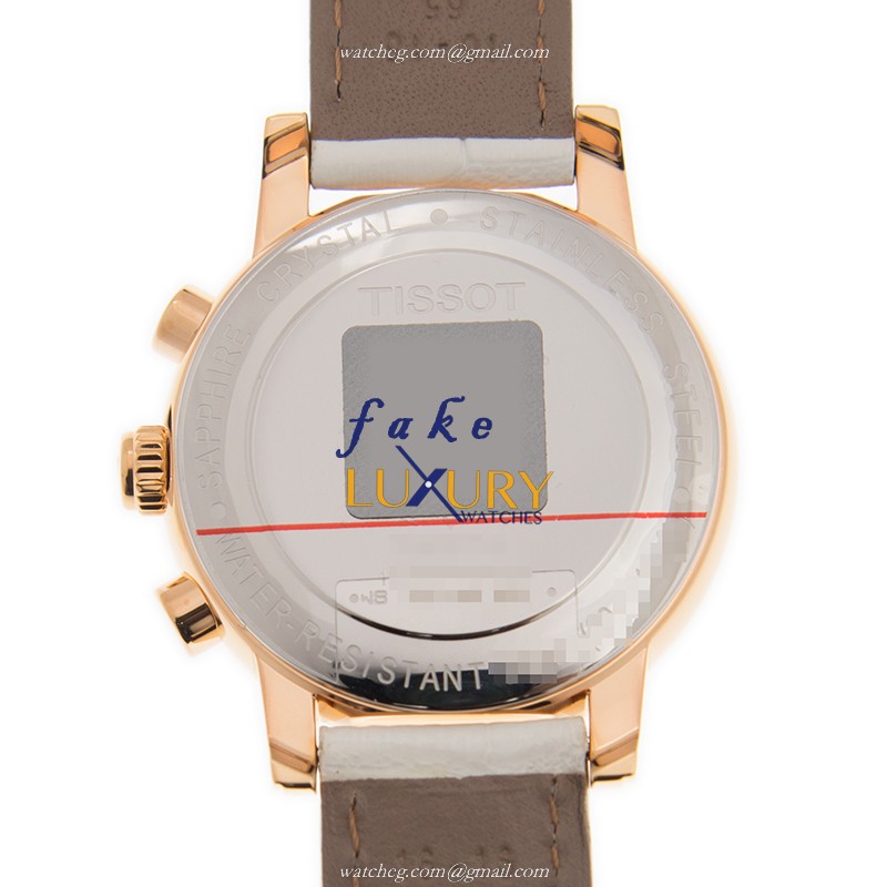 Tissot T050.217.36.112.00 T-LADY Quartz Replica Watch, 35mm White Dial Steel Case Leather Strap - Image 3