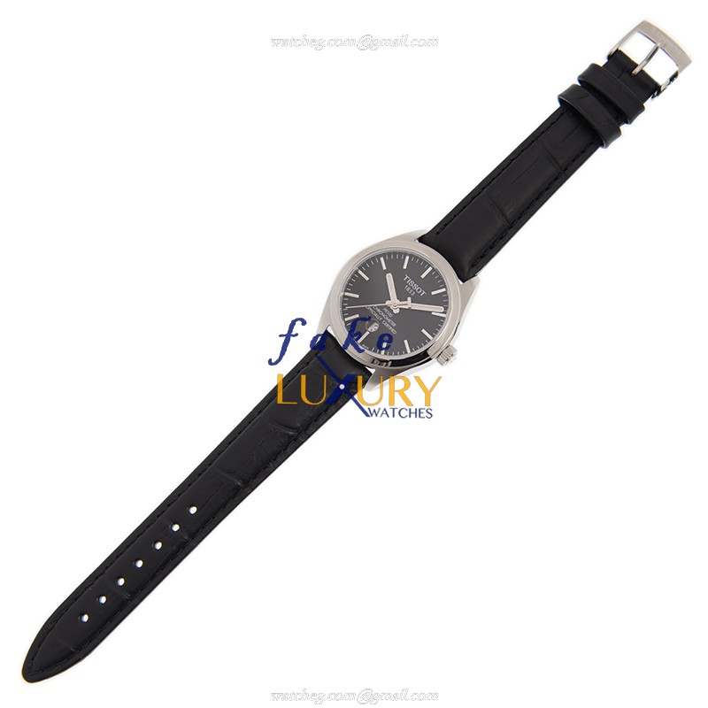 Tissot T-CLASSIC Quartz Stainless Steel Black Dial Leather Strap T101.251.16.051.00 Replica Watch - Image 2