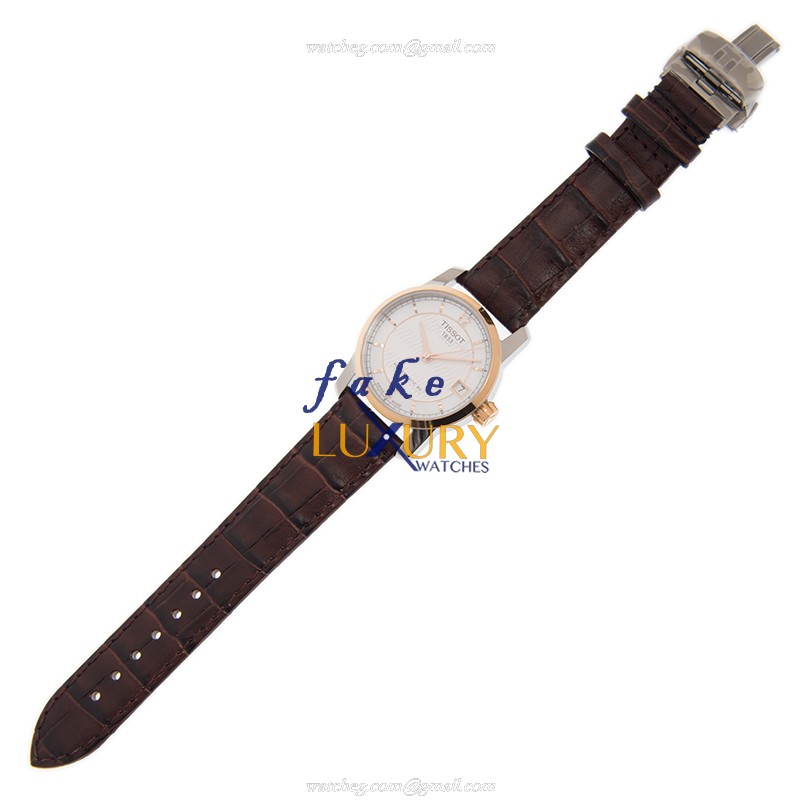 T087.207.56.117.00 - Tissot T-Classic Replica Watch - Automatic - White Dial - Brown Leather Strap - Image 2
