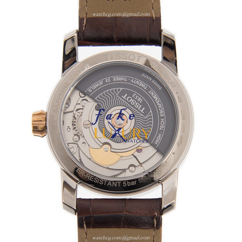 T087.207.56.117.00 - Tissot T-Classic Replica Watch - Automatic - White Dial - Brown Leather Strap - Image 3
