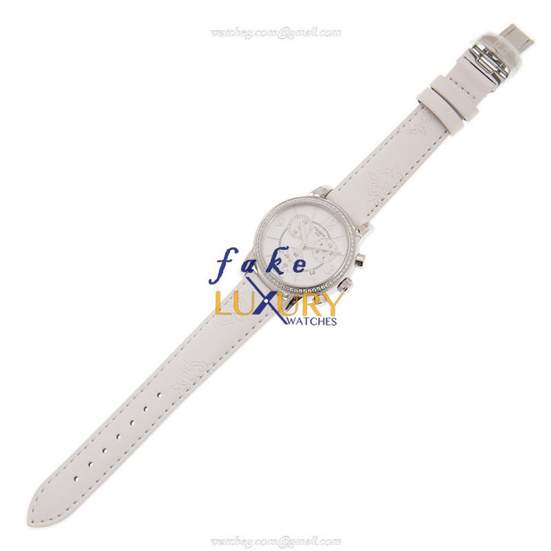 Tissot T050.217.67.117.00 T-LADY Replica Watch, Quartz Movement, White Dial, Leather Strap - Image 2