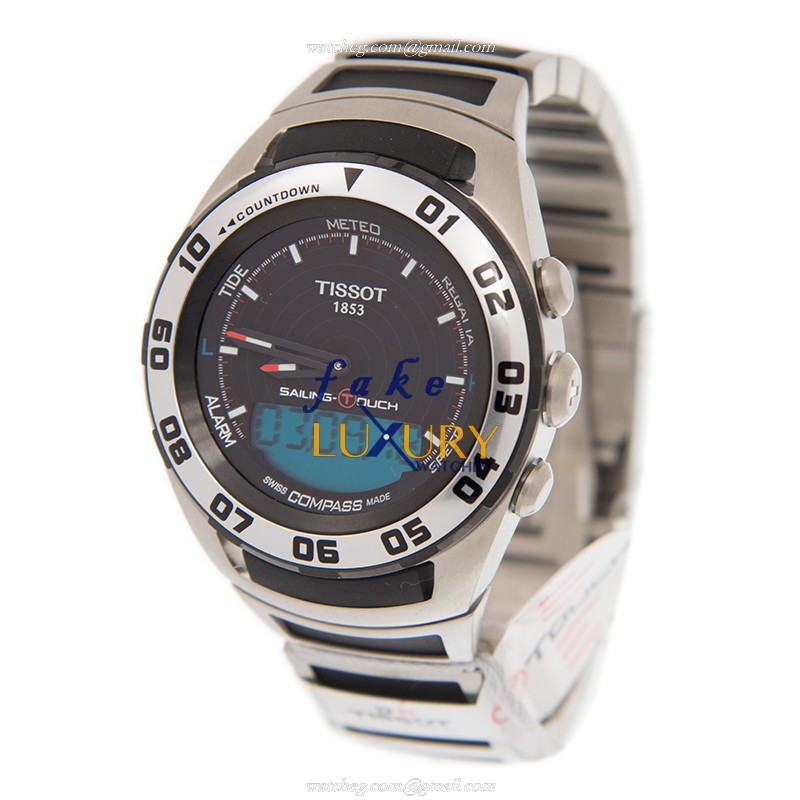 Tissot T056.420.21.051.00 Touch Collection Quartz Replica Watch Black Dial Steel Case - Image 3