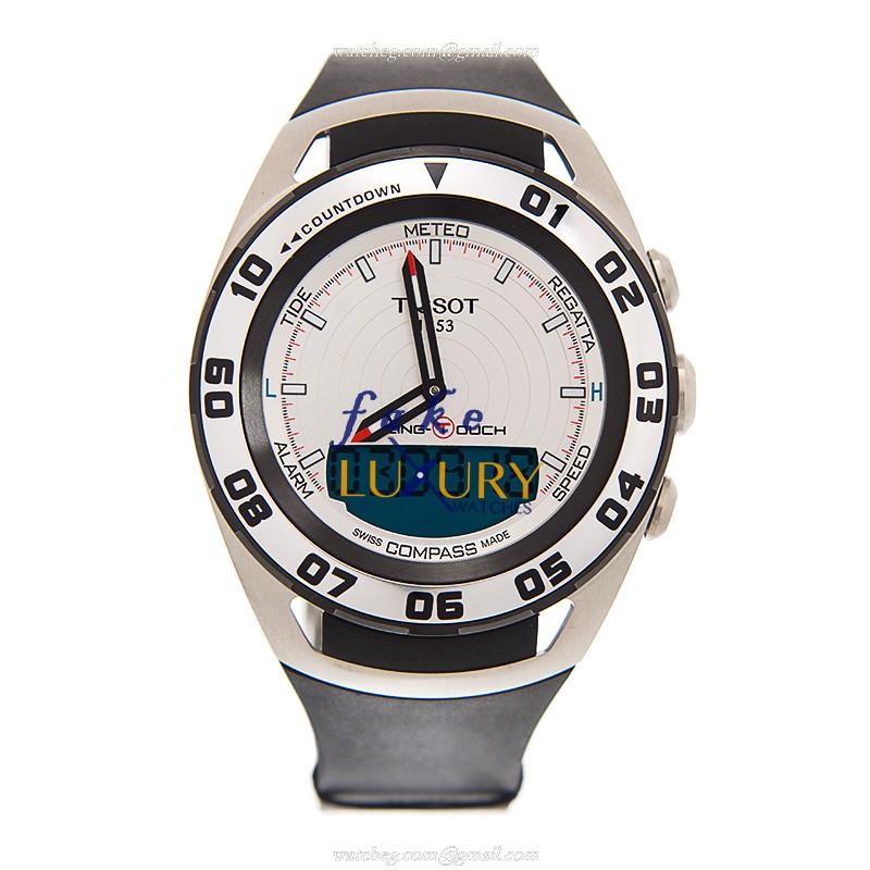 Tissot T056.420.27.031.00 Touch Collection Quartz White Dial Rubber Strap Replica Watch - Image 2