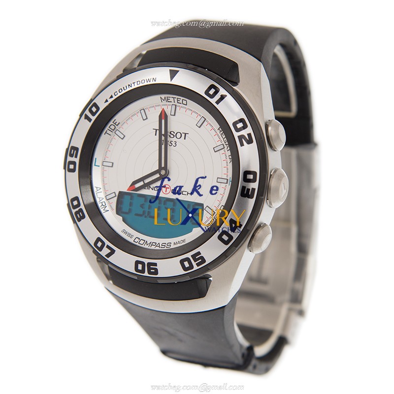 Tissot T056.420.27.031.00 Touch Collection Quartz White Dial Rubber Strap Replica Watch - Image 3