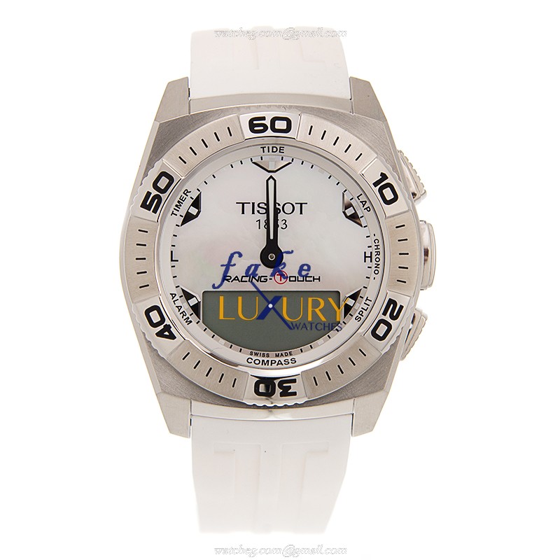 Tissot T002.520.17.111.00 Replica Watch Touch Collection Quartz Stainless Steel White Dial Rubber - Image 2