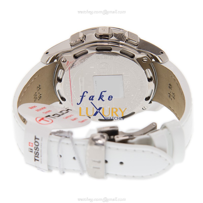Tissot Touch Collection T047.220.46.086.00 Quartz Titanium White Dial Leather Replica Watch - Image 4