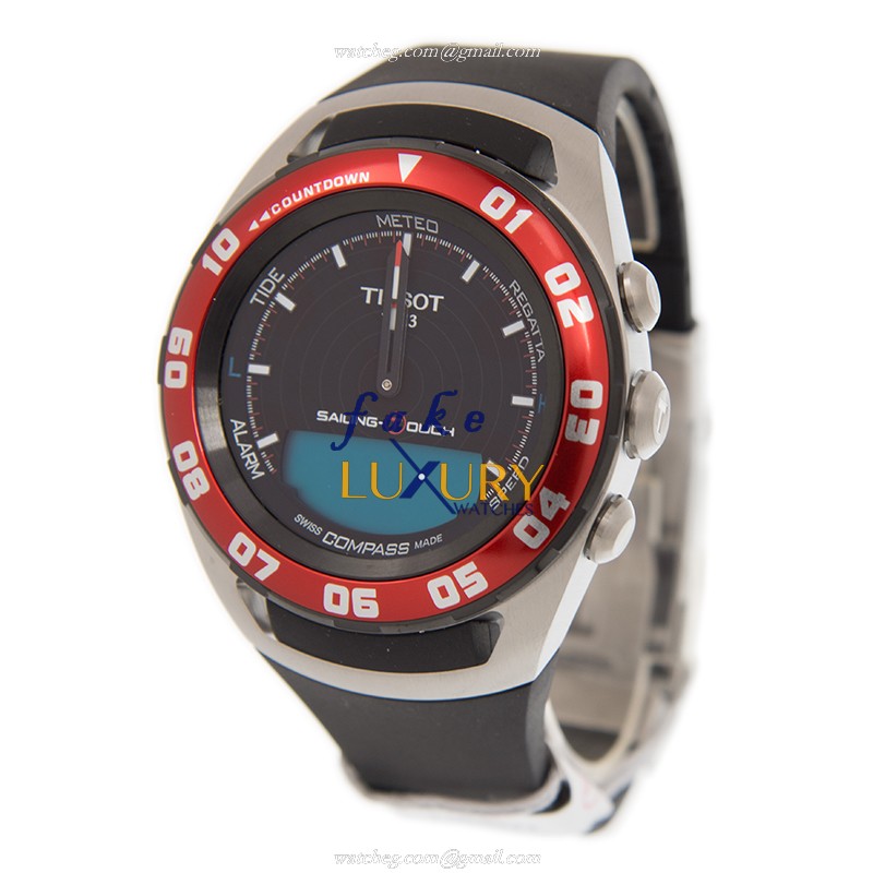 Tissot T056.420.27.051.00 Replica Watch, Quartz, Black Dial, Steel Case, Rubber Strap - Image 3