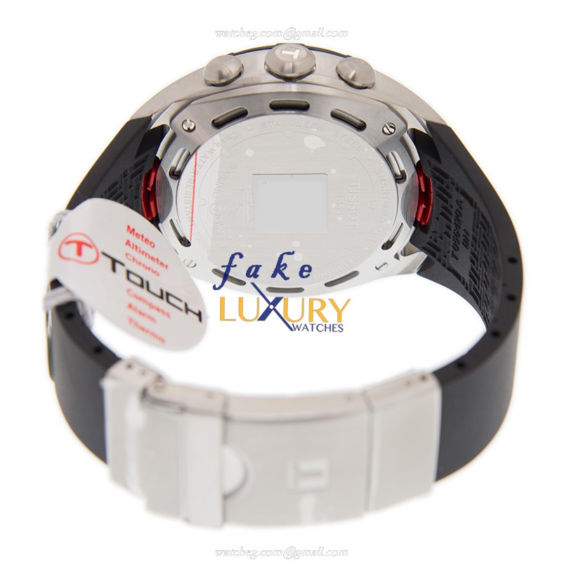 Tissot T056.420.27.051.00 Replica Watch, Quartz, Black Dial, Steel Case, Rubber Strap - Image 4
