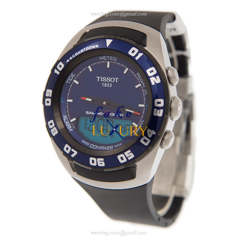 Tissot T056.420.27.041.00 Touch Collection Replica Watch, Blue Dial, Black Rubber Strap - Image 3