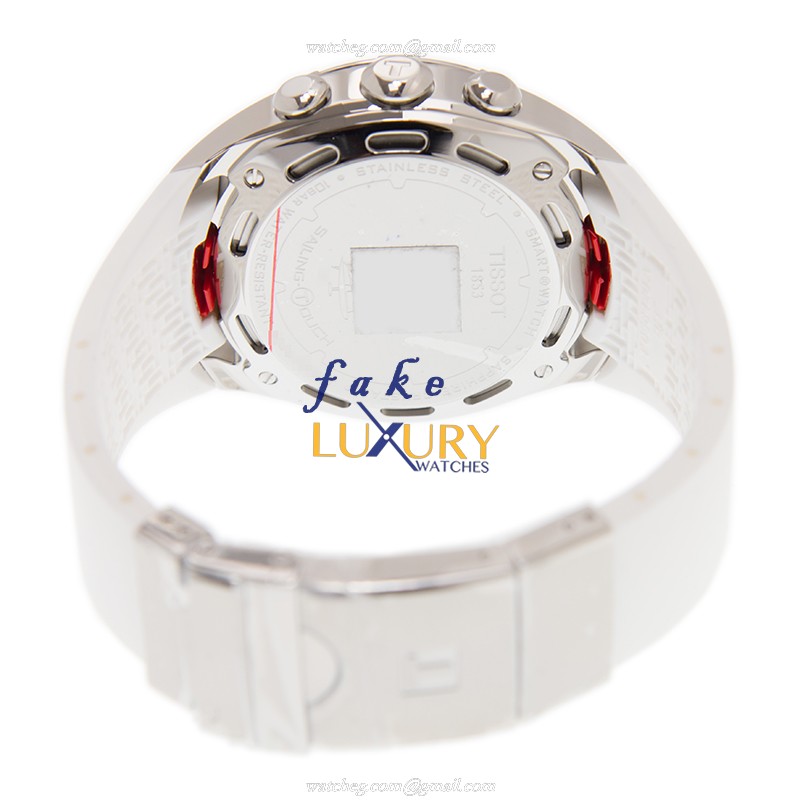 Tissot T056.420.27.011.00 Replica Watch White Dial Quartz Movement Stainless Steel Case Rubber Strap - Image 4