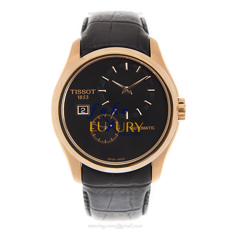 Tissot T-CLASSIC Automatic Replica Watch T035.428.36.051.00 Black Dial Stainless Steel Case Leather - Image 2