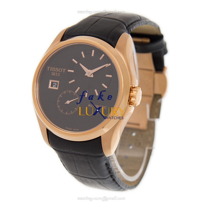 Tissot T-CLASSIC Automatic Replica Watch T035.428.36.051.00 Black Dial Stainless Steel Case Leather - Image 3