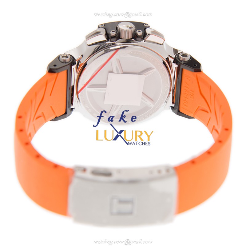 T048.217.27.057.00 - Tissot T-SPORT Quartz Replica Watch - Black Dial Orange Rubber Strap - Image 4