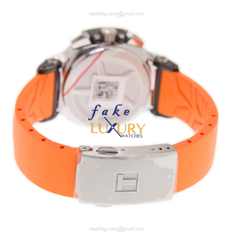 T048.217.27.057.00 - Tissot T-SPORT Quartz Replica Watch - Black Dial Orange Rubber Strap - Image 5